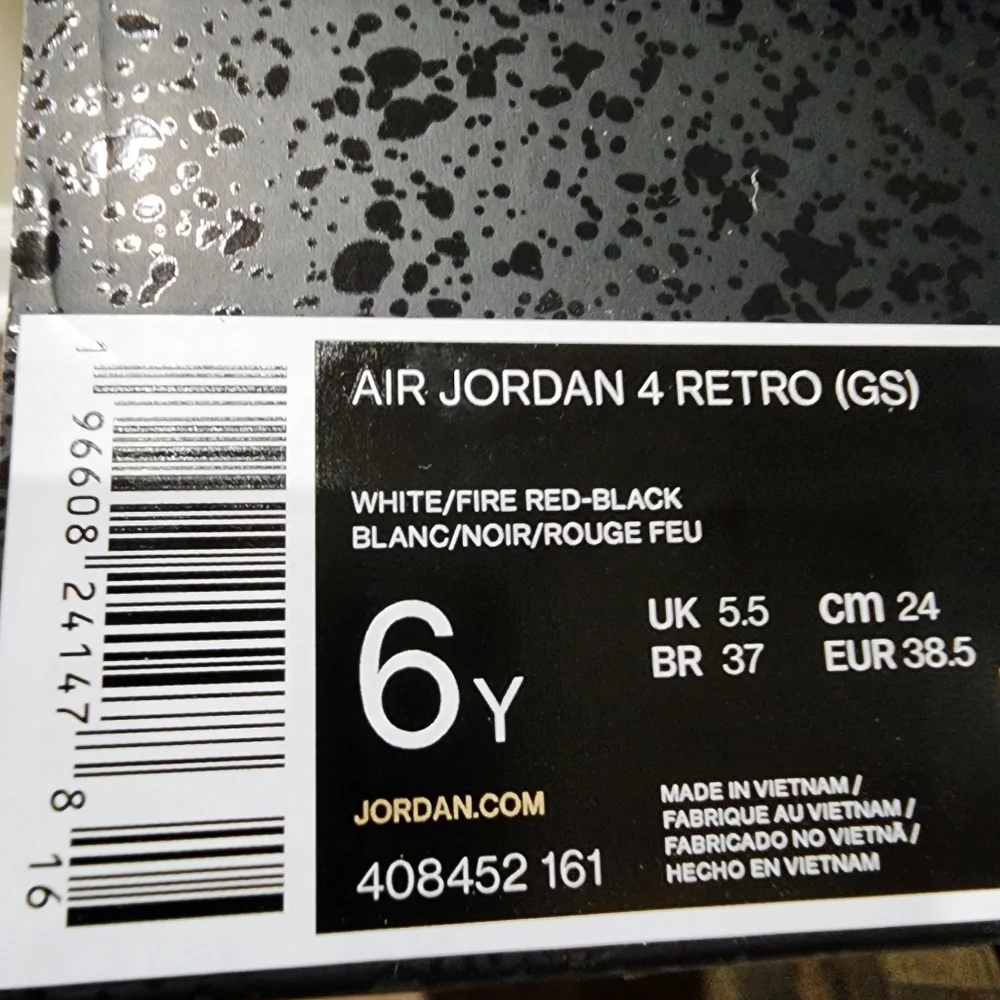 Nike Air Jordan 4 Red Cement 408452-161 Mens Sz 6y - 7y New - Picture 7 of 9
